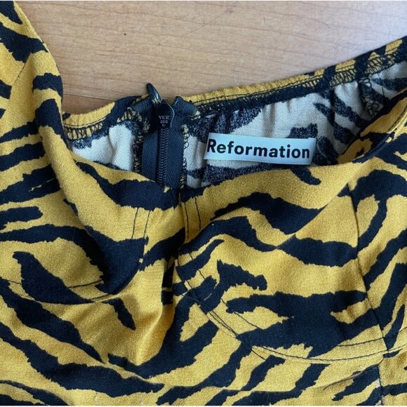 Reformation Kopa Tigress Mini Dress Animal Print Womens 8 - Picture 3 of 8